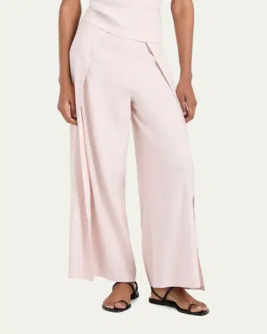 Proenza Schouler White Label Calla Slub Linen Wrap Pants | Thumbnail 8
