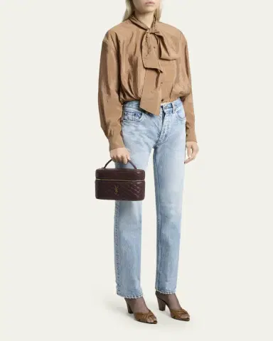 Saint Laurent Gaby Large YSL Vanity Bag in Quilted Leather | Thumbnail 9