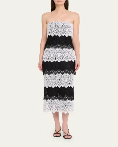 Carolina Herrera Lace-Trim Strapless Maxi Dress | Thumbnail 2 Carolina Herrera Lace-Trim Strapless Maxi Dress | Thumbnail 2