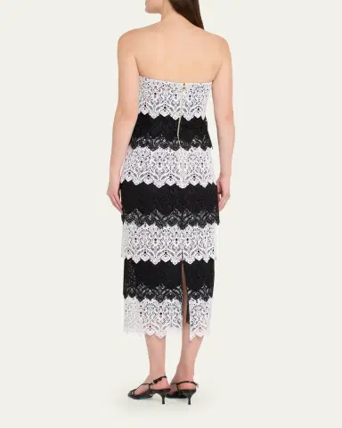 Carolina Herrera Lace-Trim Strapless Maxi Dress | Thumbnail 3 Carolina Herrera Lace-Trim Strapless Maxi Dress | Thumbnail 3