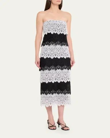 Carolina Herrera Lace-Trim Strapless Maxi Dress | Thumbnail 4 Carolina Herrera Lace-Trim Strapless Maxi Dress | Thumbnail 4