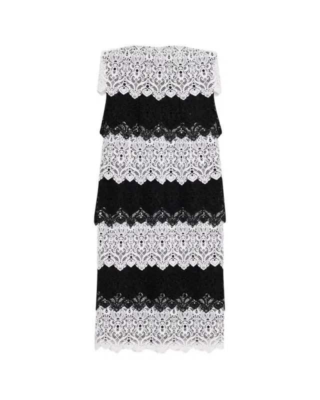 Lace-Trim Strapless Maxi Dress