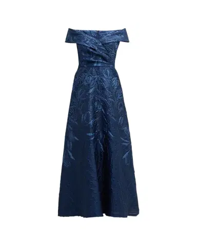 Rickie Freeman for Teri Jon Off-Shoulder Metallic Jacquard Gown | Thumbnail 1