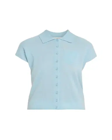 Vince Short-Sleeve Cashmere-Blend Polo Sweater | Thumbnail 1