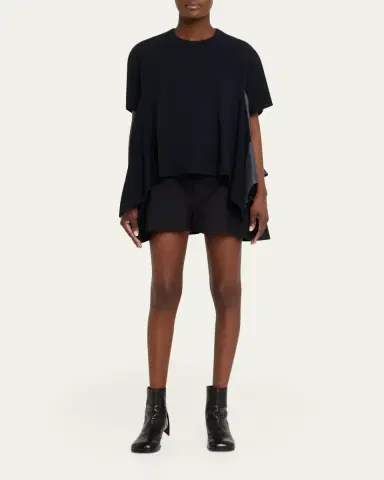Sacai Chalk Stripe Draped Suiting Shorts | Thumbnail 2 Sacai Chalk Stripe Draped Suiting Shorts | Thumbnail 2
