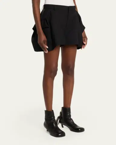 Sacai Chalk Stripe Draped Suiting Shorts | Thumbnail 4 Sacai Chalk Stripe Draped Suiting Shorts | Thumbnail 4