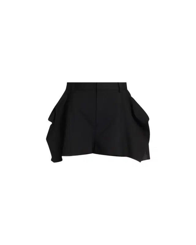Chalk Stripe Draped Suiting Shorts