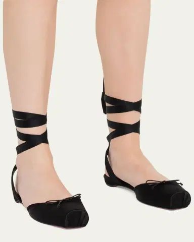 Christian Louboutin Cassia Satin Lace-Up Ballerina Flats | Thumbnail 2 Christian Louboutin Cassia Satin Lace-Up Ballerina Flats | Thumbnail 2