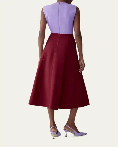 Carolina Herrera Colorblock Sleeveless Belted Midi Dress | Thumbnail 3 Carolina Herrera Colorblock Sleeveless Belted Midi Dress | Thumbnail 3