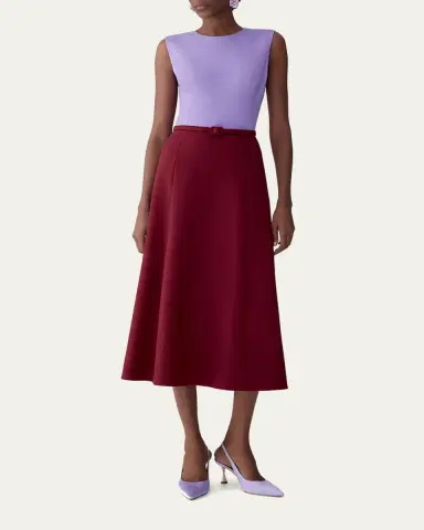 Carolina Herrera Colorblock Sleeveless Belted Midi Dress | Thumbnail 6 Carolina Herrera Colorblock Sleeveless Belted Midi Dress | Thumbnail 6