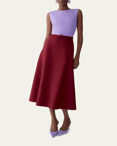 Carolina Herrera Colorblock Sleeveless Belted Midi Dress | Thumbnail 8 Carolina Herrera Colorblock Sleeveless Belted Midi Dress | Thumbnail 8