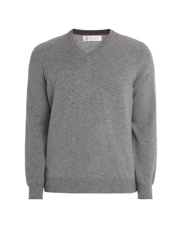 Brunello Cucinelli Men's Cashmere Classic Fit V-Neck Sweater