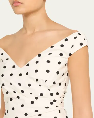 Self-Portrait Polka-Dot Cotton Midi Dress | Thumbnail 5