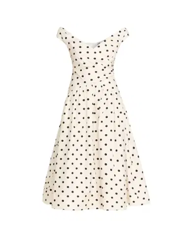 Self-Portrait Polka-Dot Cotton Midi Dress | Thumbnail 1