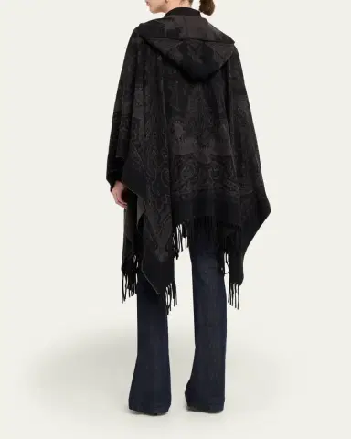 Etro Hooded Paisley Jacquard Wool Cape | Thumbnail 3 Etro Hooded Paisley Jacquard Wool Cape | Thumbnail 3
