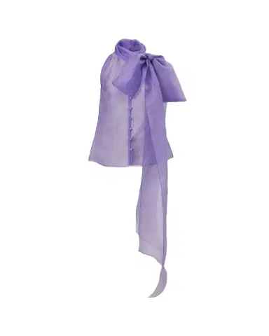 Carolina Herrera Sleeveless Silk Button-Front Blouse With Neck Scarf | Thumbnail 1 Carolina Herrera Sleeveless Silk Button-Front Blouse With Neck Scarf | Thumbnail 1