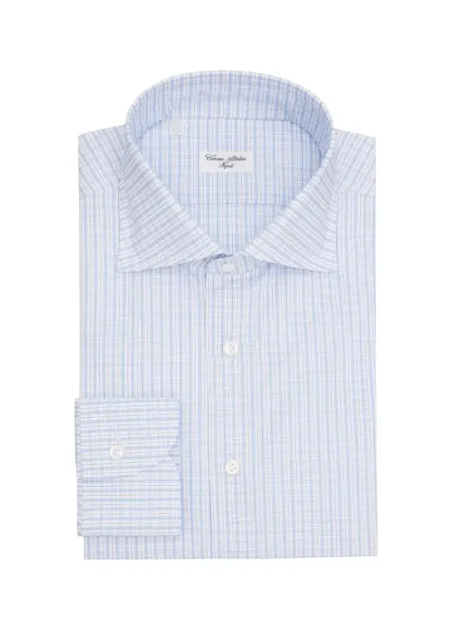 Cesare Attolini Men's Grid-Check Cotton Dress Shirt