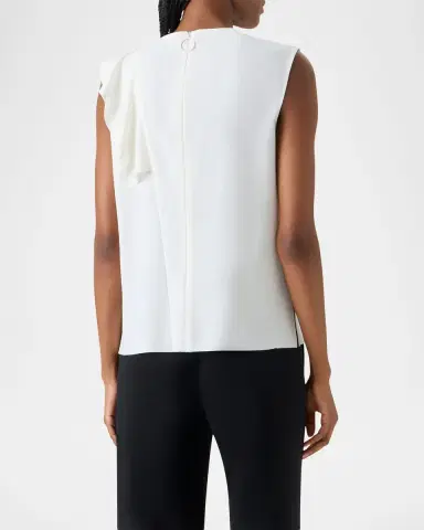 Akris punto Ruffle Lasercut Crepe Sleeveless Blouse | Thumbnail 2 Akris punto Ruffle Lasercut Crepe Sleeveless Blouse | Thumbnail 2