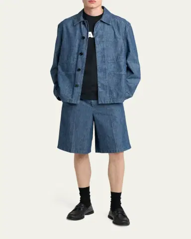 Jil Sander Men's Oversized-Fit Denim Bermuda Shorts | Thumbnail 2