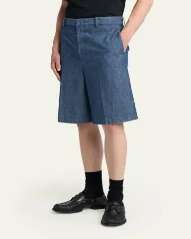 Jil Sander Men's Oversized-Fit Denim Bermuda Shorts | Thumbnail 4