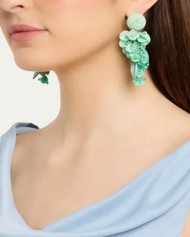 Oscar de la Renta Beaded Chandelier Earrings | Thumbnail 4 Oscar de la Renta Beaded Chandelier Earrings | Thumbnail 4