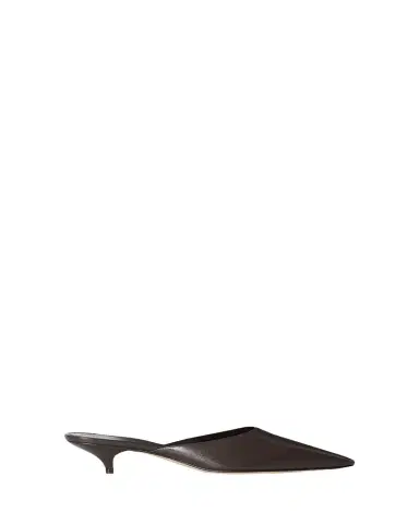 The Row Liisa Leather Kitten-Heel Mules | Thumbnail 1 The Row Liisa Leather Kitten-Heel Mules | Thumbnail 1