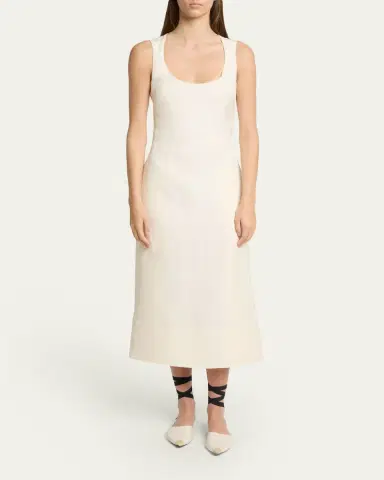 Jacquemus Scoop-Neck Linen Midi Dress | Thumbnail 2 Jacquemus Scoop-Neck Linen Midi Dress | Thumbnail 2