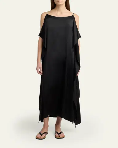 The Row Kylo Draped Silk Maxi Dress | Thumbnail 2