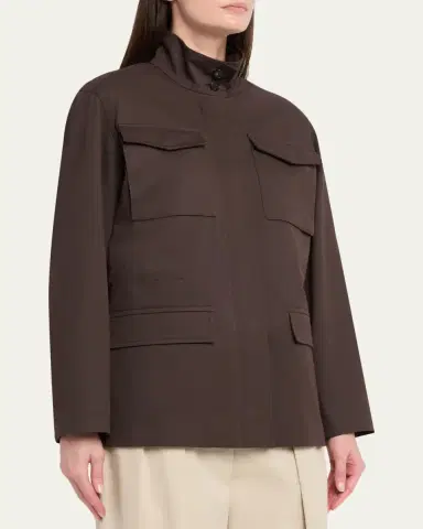 The Row Floriane Cotton-Cashmere Utility Jacket | Thumbnail 4 The Row Floriane Cotton-Cashmere Utility Jacket | Thumbnail 4