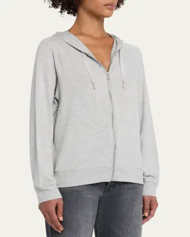 MAJESTIC FILATURES French Terry Zip-Front Hoodie | Thumbnail 4 MAJESTIC FILATURES French Terry Zip-Front Hoodie | Thumbnail 4