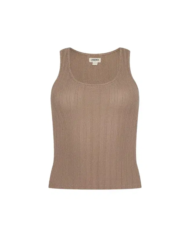 L'Agence Adira Pointelle Scoop-Neck Tee