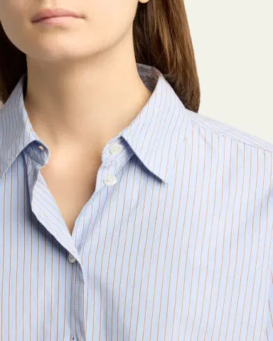 The Row Sisilia Striped Cotton Poplin Button-Front Shirt | Thumbnail 5 The Row Sisilia Striped Cotton Poplin Button-Front Shirt | Thumbnail 5