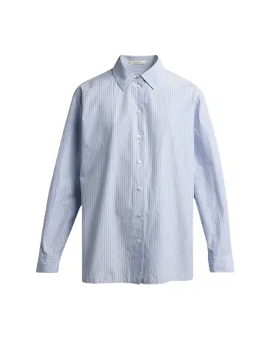 The Row Sisilia Striped Cotton Poplin Button-Front Shirt | Thumbnail 1 The Row Sisilia Striped Cotton Poplin Button-Front Shirt | Thumbnail 1