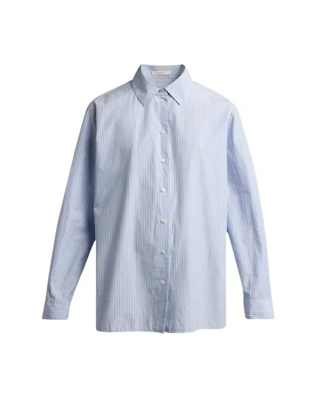 Sisilia Striped Cotton Poplin Button-Front Shirt