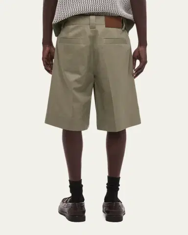 Helmut Lang Men's Cotton Pleated Oversized-Fit Bermuda Shorts | Thumbnail 3