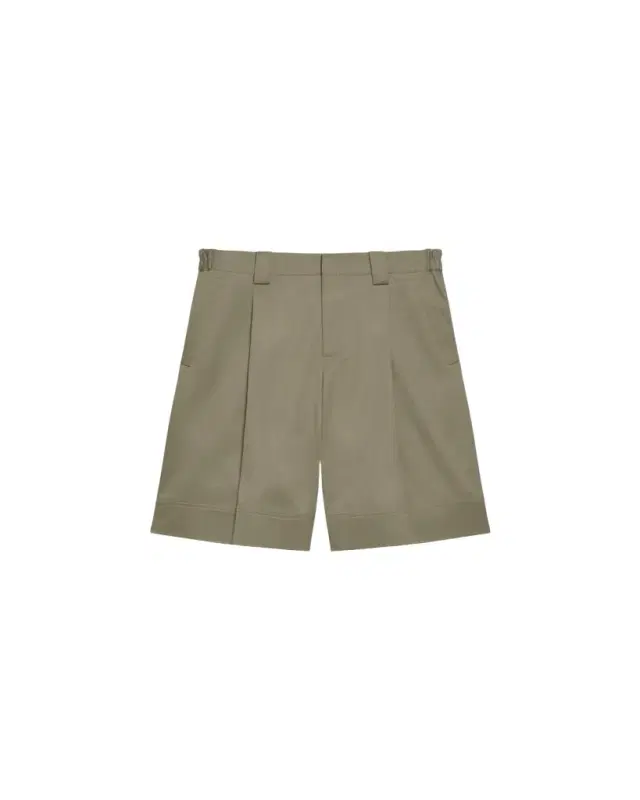 Men's Cotton Pleated Oversized-Fit Bermuda Shorts