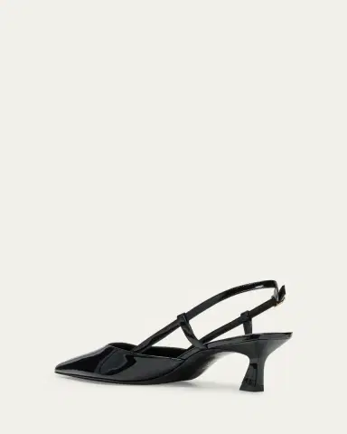 Stuart Weitzman Vinnie Patent Kitten Slingback Pumps | Thumbnail 4