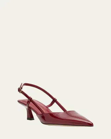 Stuart Weitzman Vinnie Patent Kitten Slingback Pumps | Thumbnail 7