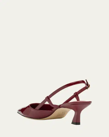 Stuart Weitzman Vinnie Patent Kitten Slingback Pumps | Thumbnail 8
