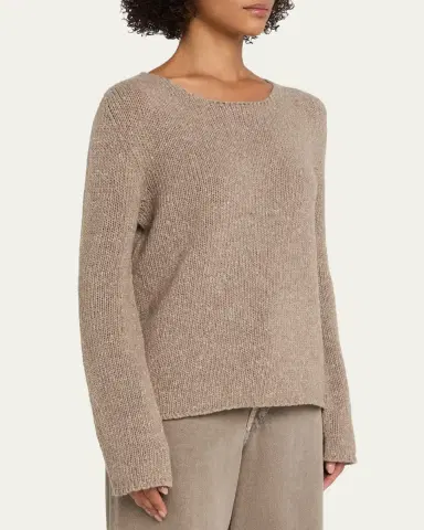 The Row Nitha Cashmere Knit Crewneck Sweater | Thumbnail 4 The Row Nitha Cashmere Knit Crewneck Sweater | Thumbnail 4