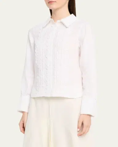 Cara Cara Ideal Embroidered Linen Shirt | Thumbnail 4 Cara Cara Ideal Embroidered Linen Shirt | Thumbnail 4