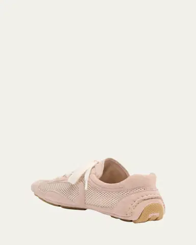 Prada Monte Carlo Leather And Mesh Low-Top Sneakers | Thumbnail 4 Prada Monte Carlo Leather And Mesh Low-Top Sneakers | Thumbnail 4