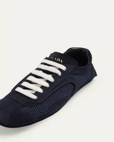 Prada Monte Carlo Leather And Mesh Low-Top Sneakers | Thumbnail 7 Prada Monte Carlo Leather And Mesh Low-Top Sneakers | Thumbnail 7