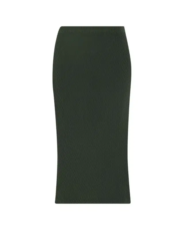 Rhombus Double-Pleated Midi Skirt