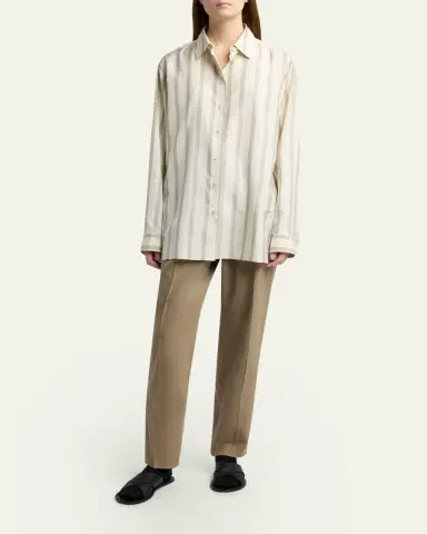 The Row Sisilia Striped Button-Down Silk Shirt | Thumbnail 2 The Row Sisilia Striped Button-Down Silk Shirt | Thumbnail 2