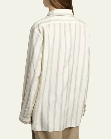The Row Sisilia Striped Button-Down Silk Shirt | Thumbnail 3 The Row Sisilia Striped Button-Down Silk Shirt | Thumbnail 3