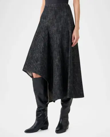 Akris punto Washed Heavyweight Cotton Denim Midi Skirt | Thumbnail 2 Akris punto Washed Heavyweight Cotton Denim Midi Skirt | Thumbnail 2