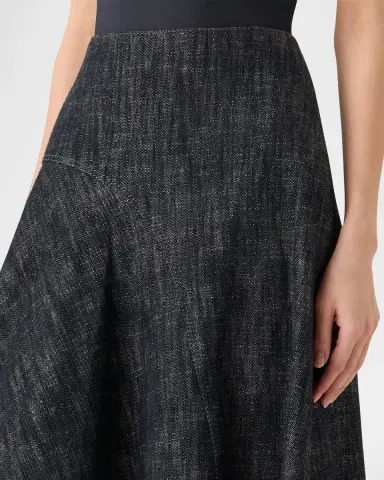 Akris punto Washed Heavyweight Cotton Denim Midi Skirt | Thumbnail 3 Akris punto Washed Heavyweight Cotton Denim Midi Skirt | Thumbnail 3