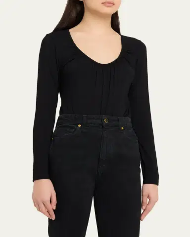 L'AGENCE Cassandra Ruched Bodysuit | Thumbnail 4 L'AGENCE Cassandra Ruched Bodysuit | Thumbnail 4