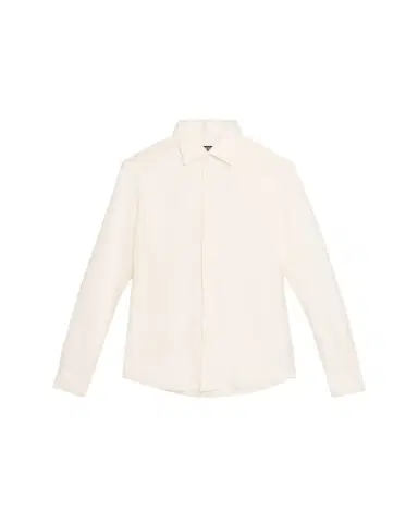ZEGNA Men's Silk, Linen, and Cotton Melange Long-Sleeve Shirt | Thumbnail 1